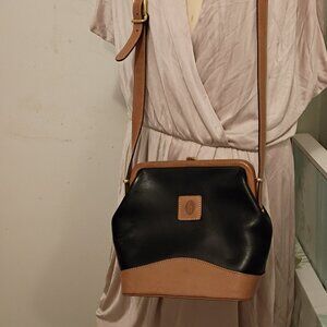 HARTMANN Black Light Brown Leather Crossbody Purse